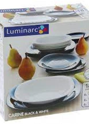 LUMINARC Carine Blаck/White сервіз столовий 18пр