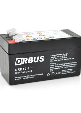 Аккумулятор свинцово-кислотный 1,3Ah (Ач) ORBUS ORB1213 AGM 12V