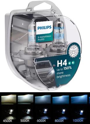 Лампочки в фару авто H4 12V 60/55 PHILIPS X-treme Vision Pro +...