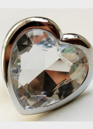 Анальная пробка с прозрачным камнем в форме сердца Anal Plug H...