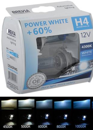 Лампочки в фару авто H4 12V BREVIA Power White +60 4300K 60/55Вт