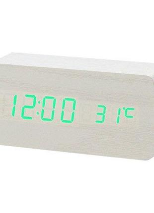 Сетевые электронные часы VST-862-4 температура (USB, ААА) Белы...