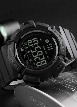 Спортивные смарт часы Skmei 1245 Шагомер Bluetooth Черные
