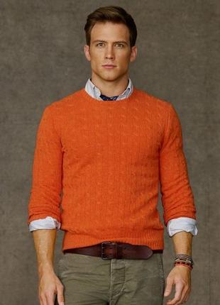 Чоловічий пуловер теракотового кольору