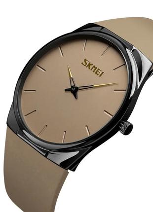 Наручные классические часы Skmei 1601S коричневые