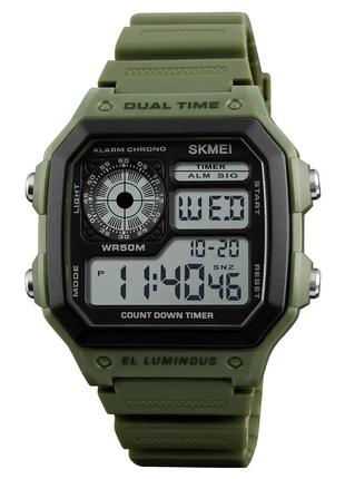 Мужские спортивные наручные часы Skmei 1299 Зеленый