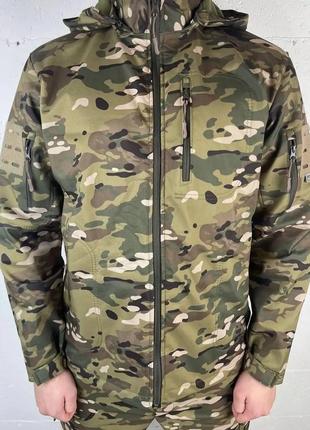 Военная мужская куртка Accord Soft-shell на флисе (Мультикам) 3XL