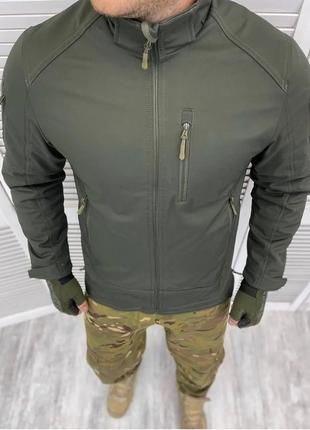 Армейская тактическая куртка Combat (ткань soft-shell) на флис...