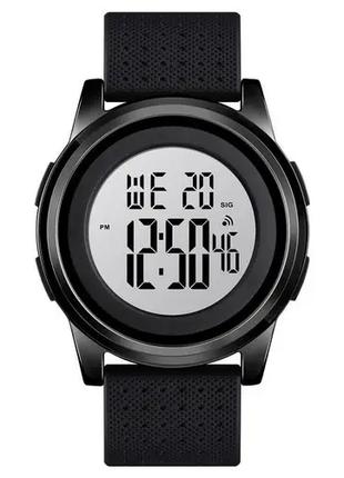 Мужские спортивные наручные часы Skmei 1502 (Черный с белым ци...