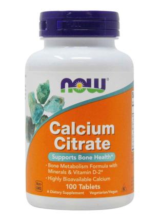Вітаміни та мінерали NOW Calcium Citrate Tablets, 100 таблеток