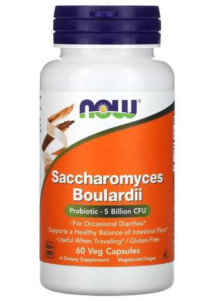 Пробиотики и пребиотики NOW Saccharomyces Boulardi, 60 вегакапсул