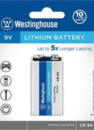 Литиевая батарейка Westinghouse Lithium 6F22 Крона 600mAh