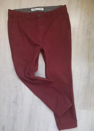 Бардовые брюки брюки мужские burton menswear