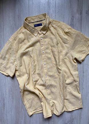 Matalan сорочка рубашка чоловіча жовта льон котон