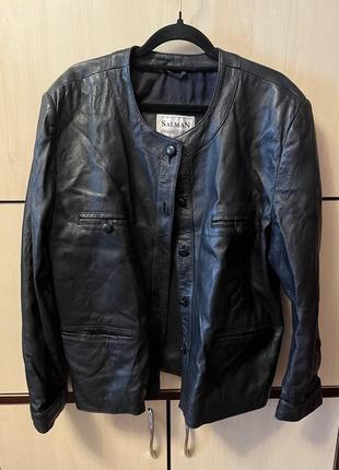 Кожаная куртка-блейзер, настоящая 100% кожа, винтаж с новым по...