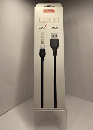 Кабель USB XO NB103 USB — micro 2,1А 1 м Чорний