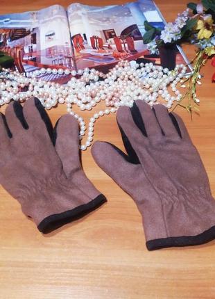 Шикарнейшие мужские перчатки перчатки бежевые темно-коричневые...