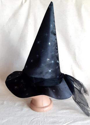 Шляпа фетровая пауки для ведьмы на halloween размер универсальный