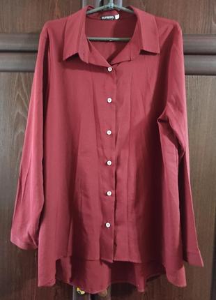 Шифоновая женская блуза рубашка большой размер