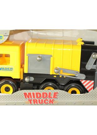 Авто "Middle truck" сміттєвоз (жовтий) в коробці