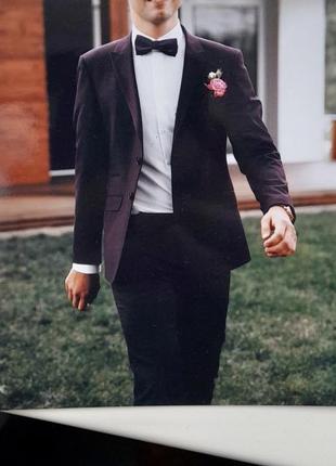 Мужской свадебный костюм брюки и пиджак на выпускной шоколадны...