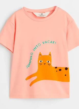Детская футболка кошка h&amp;m для девочки 26052