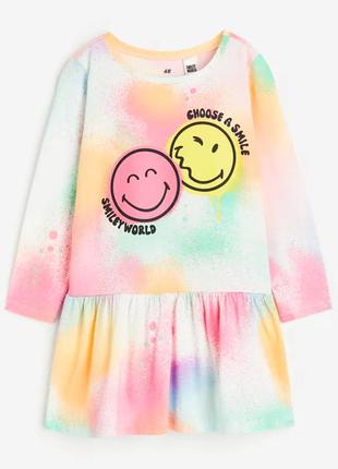 Детское трикотажное платье платье smile h&amp;m на девочку 58006
