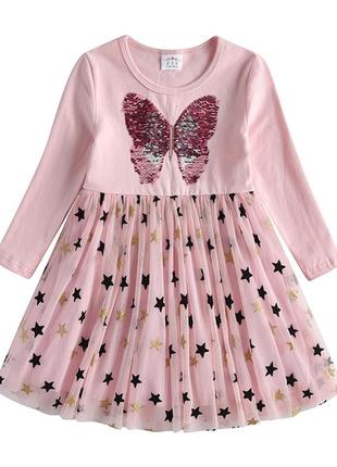 Детское праздничное платье с пайетками бабочка vikita для дево...