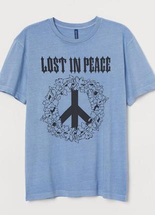 Мужская футболка lost in peace h&amp;m 84021