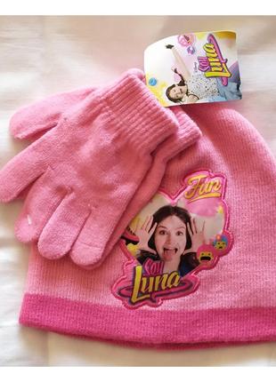 Детский демисезонный набор шапка с перчатками soy luna disney ...
