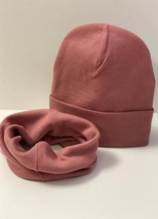 Демисезонный комплект шапка и хомут