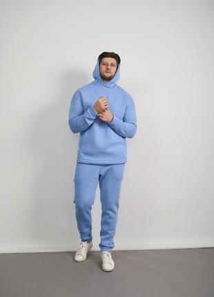 Мужской теплый спортивный костюм цвет светло-голубой р.L 444295
