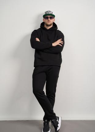 Мужской теплый спортивный костюм цвет черный р.L 444303