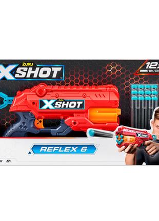 Дитяча зброя X-Shot Red Excel reflex 6 швидкострільний бластер