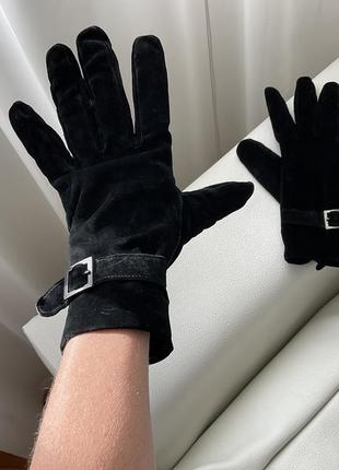 Замшевые теплые перчатки