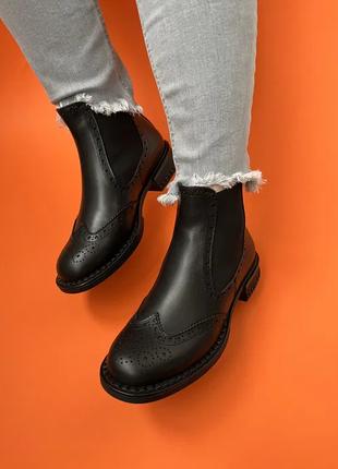 Женские кожаные ботинки-челси. производство турция