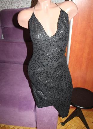 Платье черное вечернее узкое тренд брендовое миди ax paris