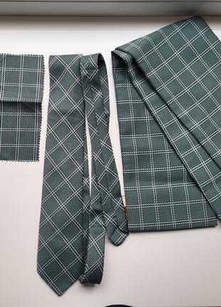 Комплект чоловіча краватка + хустка + шарф