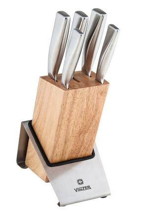 Набор ножей на деревянной подставке VINZER Rock (50121)