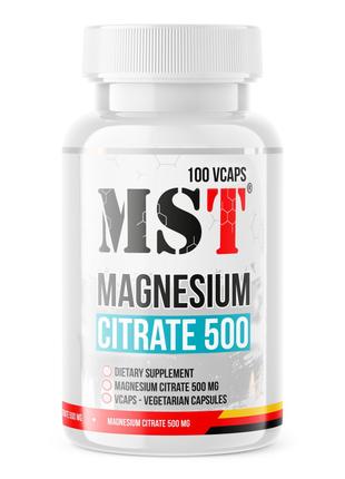 Витамины и минералы MST Magnesium Citrate 500 mg, 100 капсул