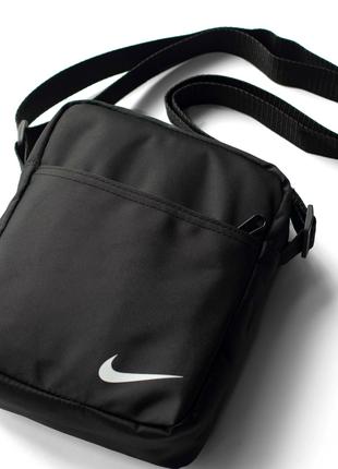 Чоловіча сумка через плече барсетка Nike Turn чорна тканинна д...