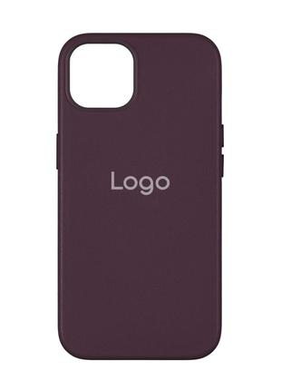 Чехол Leather Case with MagSafe для iPhone 15 Plus Цвет Ink