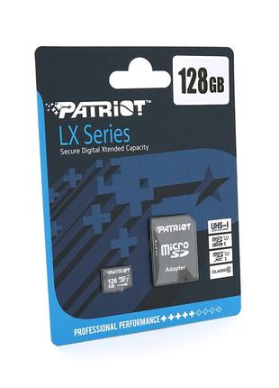 Карта памяти Patriot LX microSDHC Class 10 UHS-I, 128GB