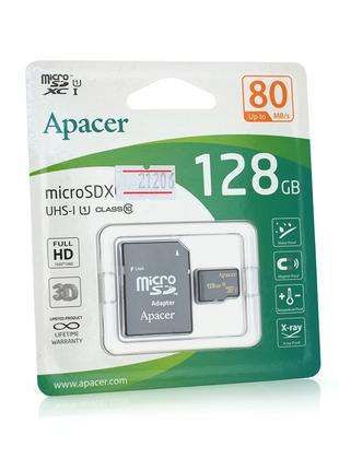 Карта памяти Apacer microSDHC Class 10 UHS-I, 128GB