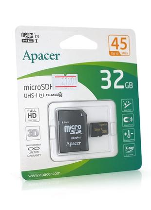Карта памяти Apacer microSDHC Class 10 UHS-I, 32GB