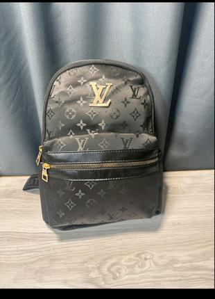 Рюкзак черный женский мужской Louis Vuitton Луи Витон унисекс