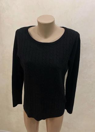 Джемпер шерстяной свитер uniqlo черный женский базовый