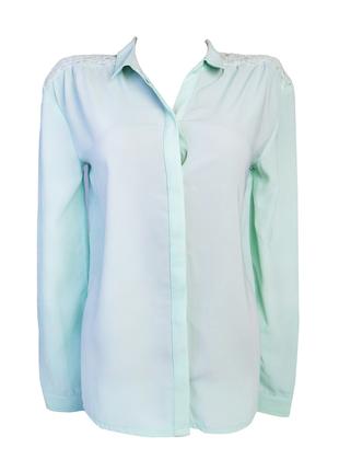 Блуза рубашка для девочки с длиным рукавом 158-164 зеленый her...