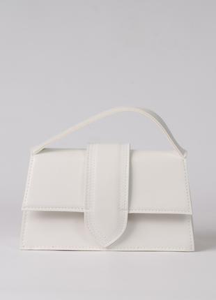 Женская сумка белая сумка с ручкой белый клатч через плечо