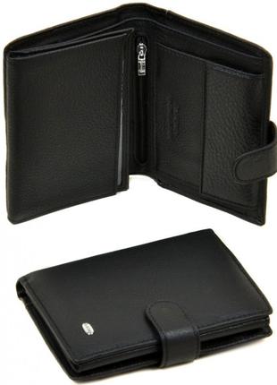 Мужской кожаный кошелек Dr.Bond M24 black натуральная кожа